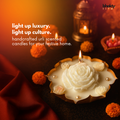 Kripa Pushpa Peony Urli Candle – Luxury Scented Flower Candle for Home & Festive Gifting bhakty.store