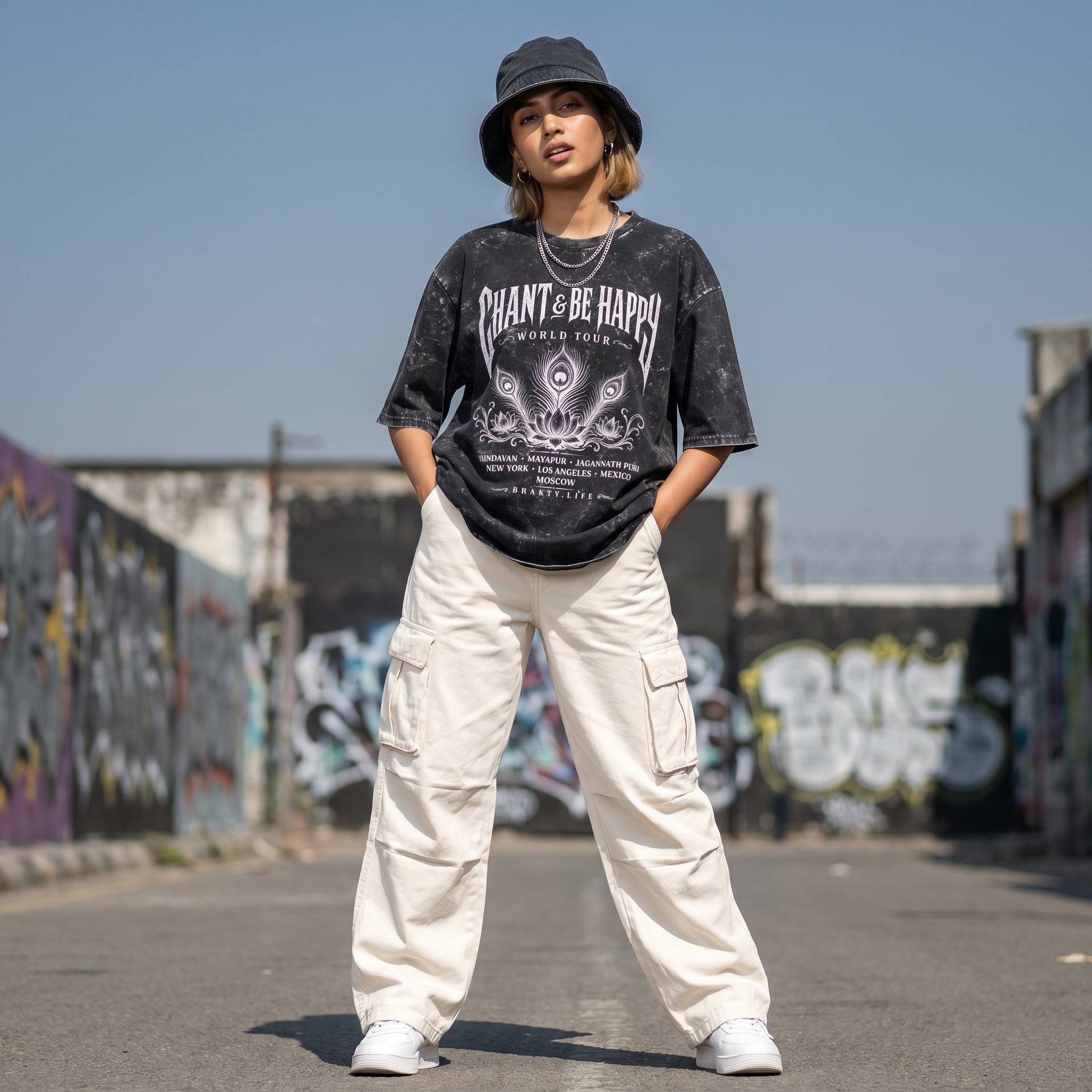 CBH World Tour. Acid Washed Oversized T-Shirt bhakty.store