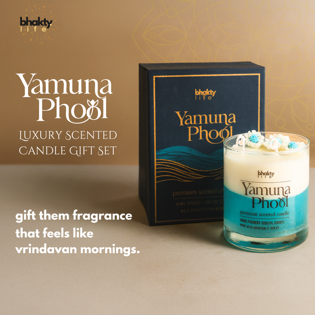 Luxury Glass Jar Scented Candle (Yamuna Phool) bhakty.store